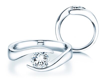 Verlobungsring Twist in 9K Weißgold mit Labordiamant 1,00ct E/VS