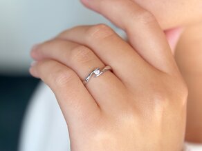 Verlobungsring Twist in Silber 925/- mit Diamant 0,10ct G/VS