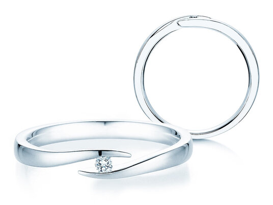 Verlobungsring Twist in Silber 925/- mit Diamant 0,03ct G/VS