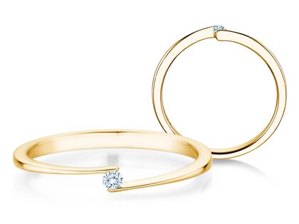 Verlobungsring Vibe  in 14K Gelbgold mit Diamant 0,03ct H/SI