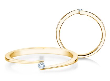 Verlobungsring Vibe  in 14K Gelbgold mit Diamant 0,03ct G/SI