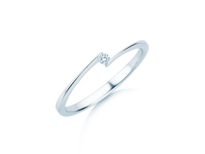 Verlobungsring Vibe  in 14K Weißgold mit Diamant 0,03ct H/SI