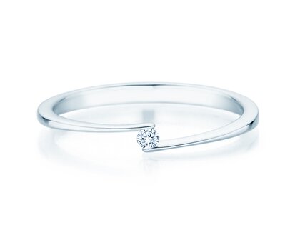 Verlobungsring Vibe  in 14K Weißgold mit Diamant 0,03ct H/SI