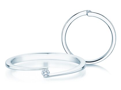 Verlobungsring Vibe  in Silber 925/- mit Diamant 0,03ct G/SI