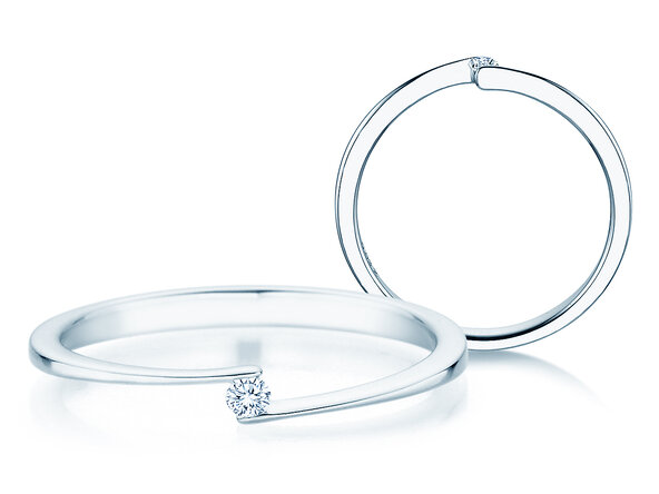 Verlobungsring Vibe  in 14K Weißgold mit Diamant 0,03ct H/SI