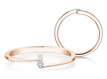 Verlobungsring Vibe  in 14K Roségold mit Diamant 0,03ct H/SI