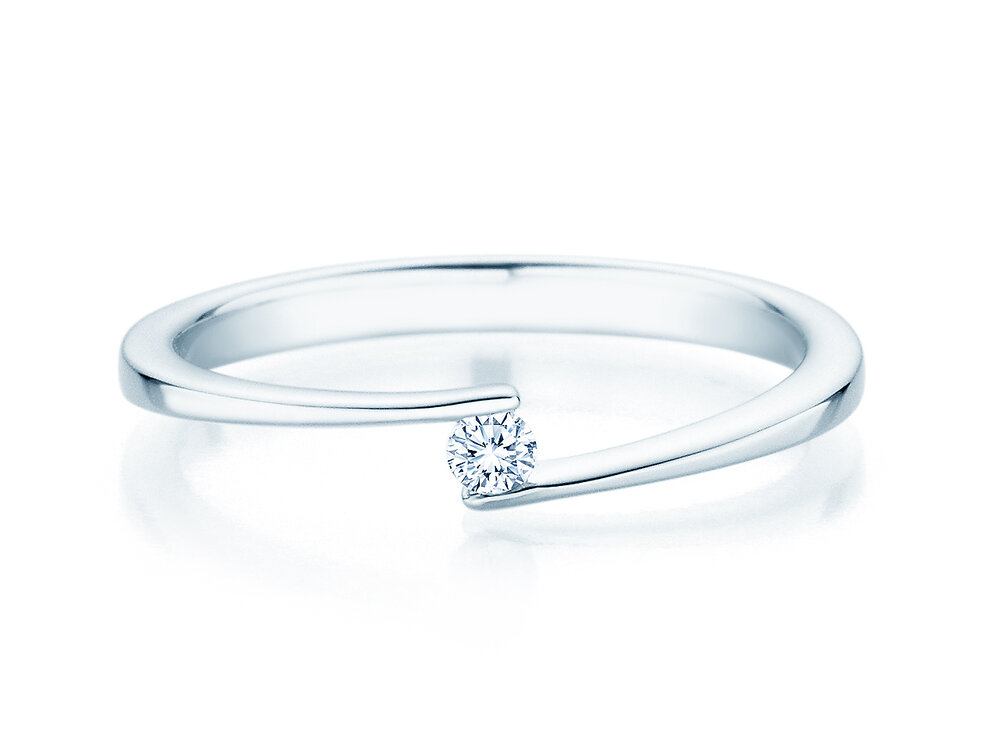 Verlobungsring Vibe in Silber 925/- mit Diamant 0,05ct G/SI