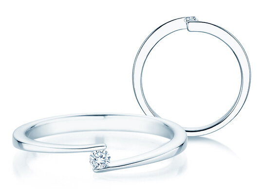 Verlobungsring Vibe  in 14K Weißgold mit Diamant 0,05ct H/SI