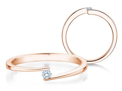 Verlobungsring Vibe  in 9K Roségold mit Diamant 0,05ct G/SI
