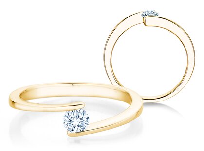Verlobungsring Vibe  in 9K Gelbgold mit Diamant 0,25ct H/SI