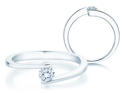 Verlobungsring Vibe  in 14K Weißgold mit Diamant 0,25ct H/SI