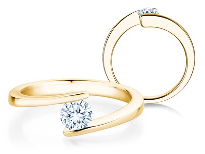 Verlobungsring Vibe  in 9K Gelbgold mit Diamant 0,50ct H/SI