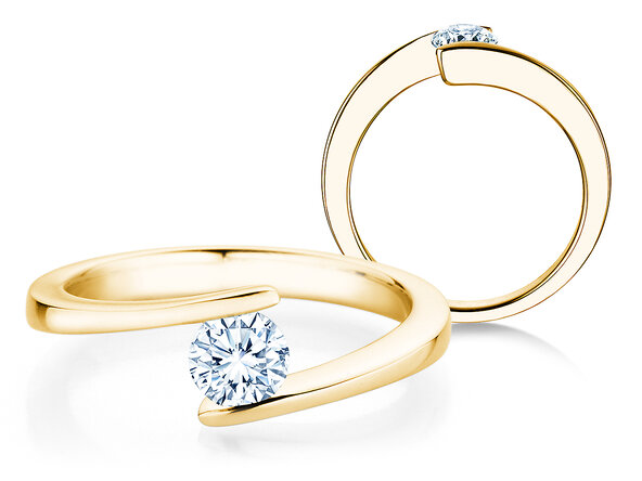 Verlobungsring Vibe  in 9K Gelbgold mit Diamant 0,50ct H/SI
