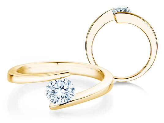 Verlobungsring Vibe  in 9K Gelbgold mit Diamant 0,75ct H/SI