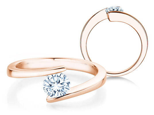 Verlobungsring Vibe  in 9K Roségold mit Diamant 0,75ct H/SI