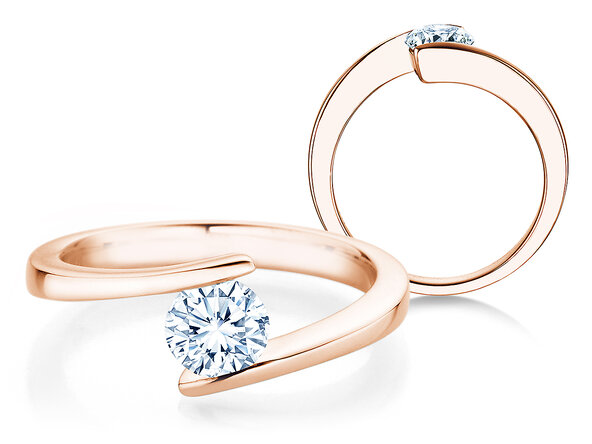 Verlobungsring Vibe  in 9K Roségold mit Diamant 0,75ct H/SI