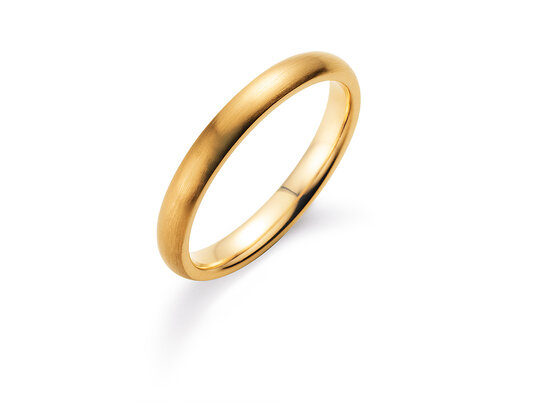 Herrenring Classic 3mm in 14K Gelbgold matt