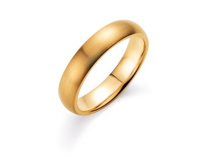 Herrenring Classic 4,5mm in 18K Gelbgold matt