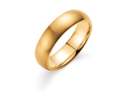 Herrenring Classic 6mm in 14K Gelbgold matt