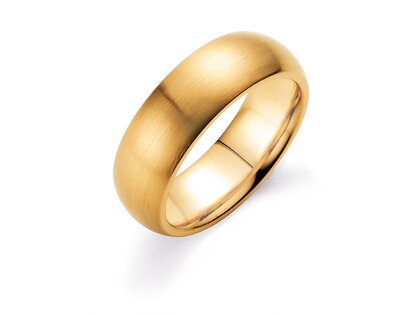 Herrenring Classic 6,5mm in 18K Gelbgold matt