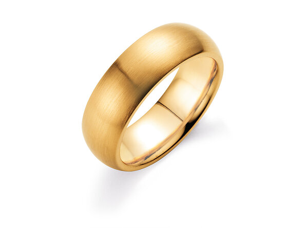 Herrenring Classic 6,5mm in 18K Gelbgold matt