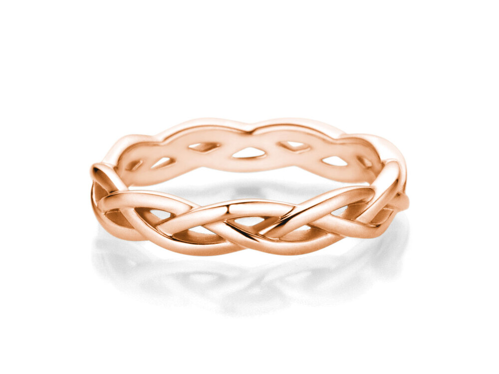 Verlobungsring Curve in 18K Roségold poliert