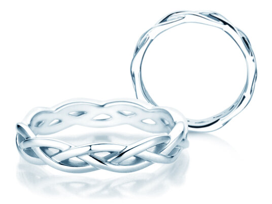 Verlobungsring Curve in 14K Weißgold poliert