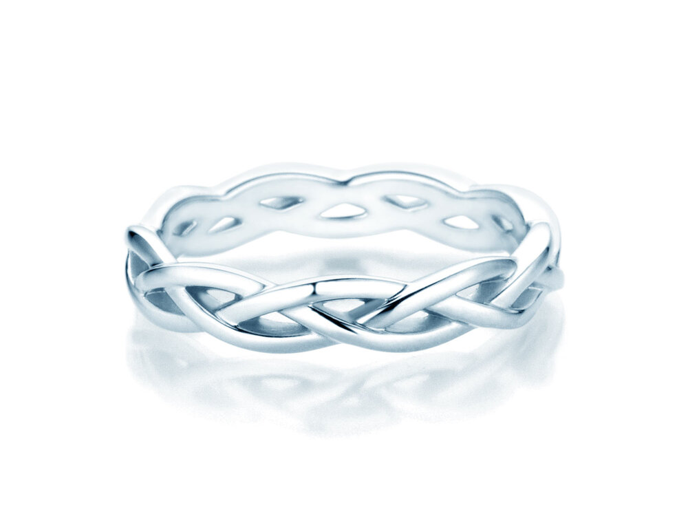 Verlobungsring Curve in Platin 950/- poliert