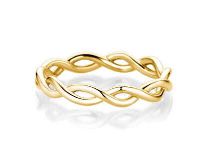 Verlobungsring Infinity Curve in 14K Gelbgold poliert