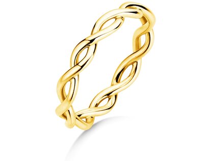 Verlobungsring Infinity Curve in 14K Gelbgold poliert