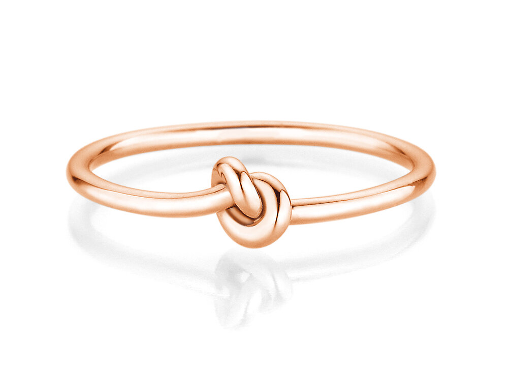 Verlobungsring The Knot in 9K Roségold poliert