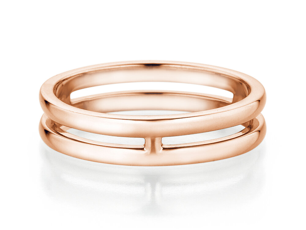 Verlobungsring Link in 14K Roségold poliert
