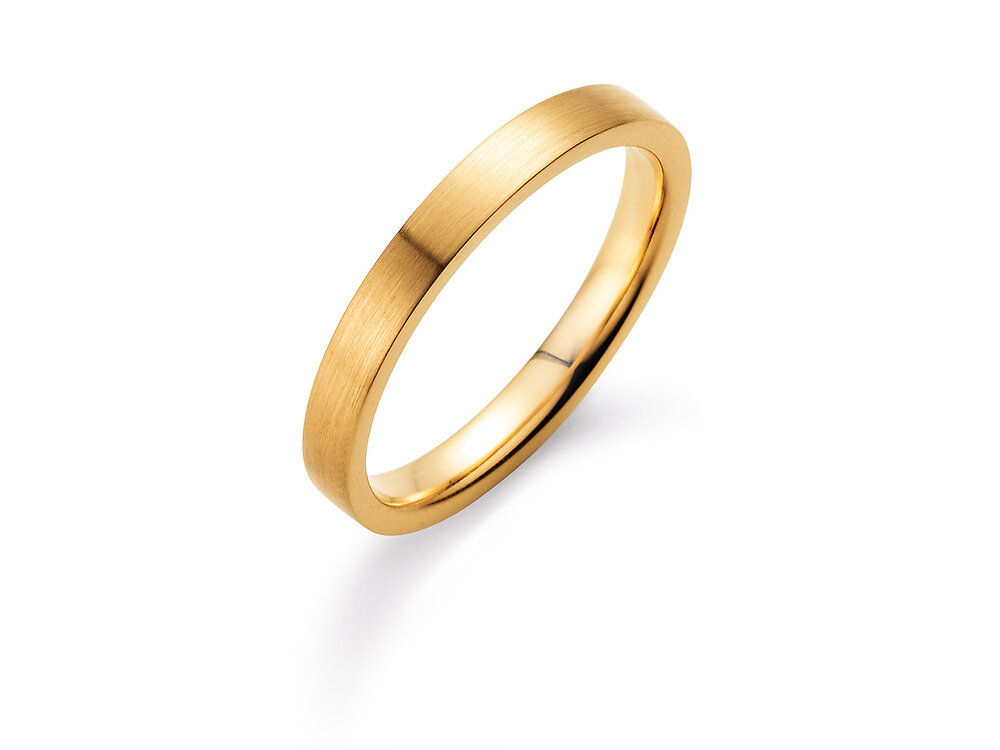 Herrenring Modern 2,5mm in 18K Gelbgold matt