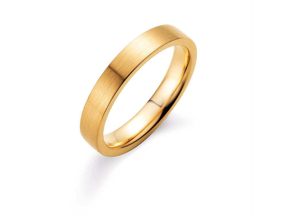 Herrenring Modern 3,5mm in 9K Gelbgold matt