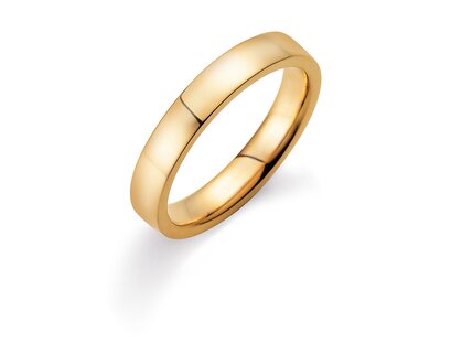Herrenring Modern 4mm in 18K Gelbgold poliert