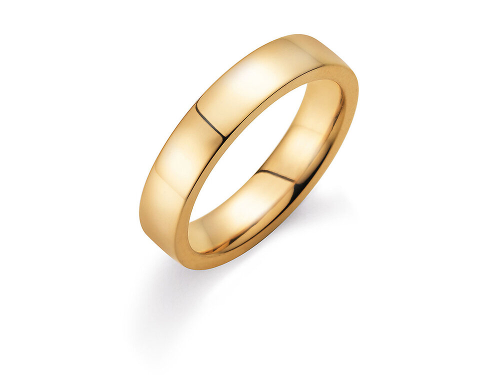 Herrenring Modern 4,5mm in 18K Gelbgold poliert