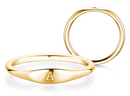 Verlobungsring Signet in 9K Gelbgold poliert