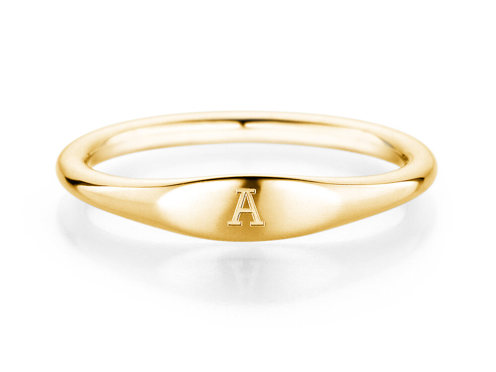 Ring Signet in 18K Gelbgold poliert