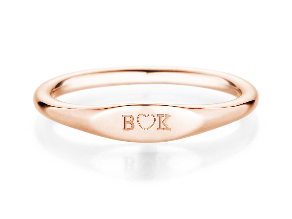 Ring Signet in 18K Roségold poliert