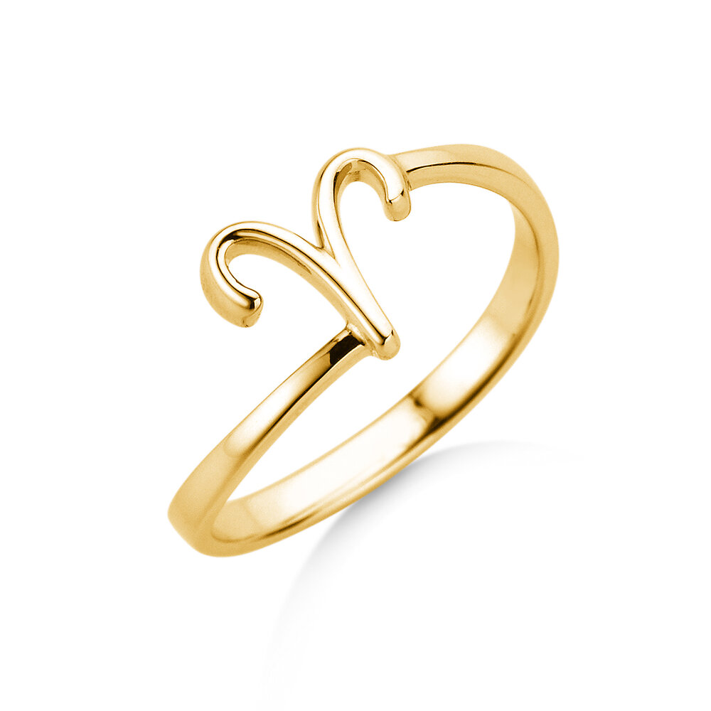 Ring Sternzeichen Widder in 14K Gelbgold