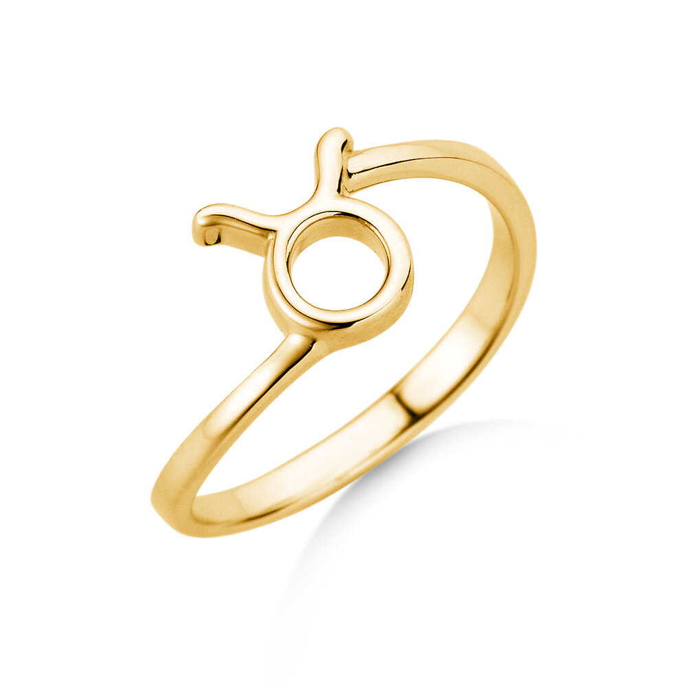 Sternzeichen-Ring Stier in 9K Gelbgold