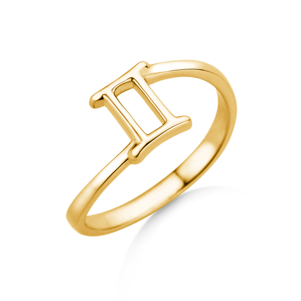 Ring Sternzeichen Zwillinge in 14K Gelbgold