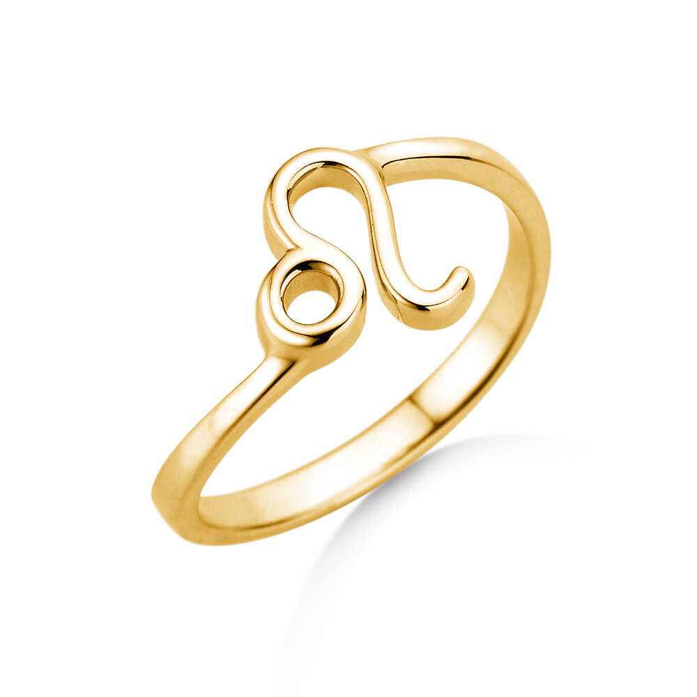 Ring Sternzeichen Löwe in 14K Gelbgold
