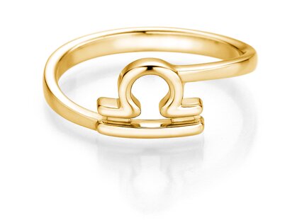 Ring Sternzeichen Waage in 14K Gelbgold