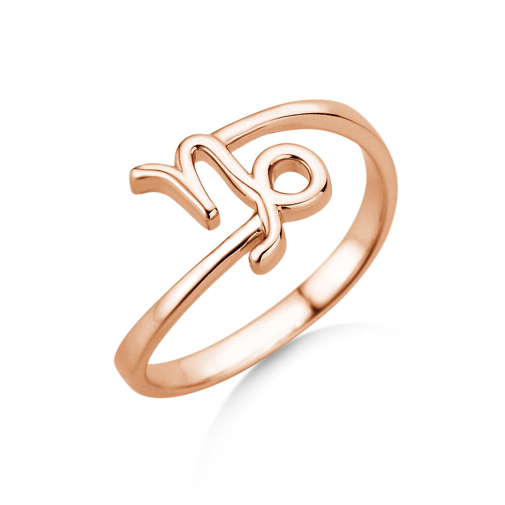 Ring Sternzeichen Steinbock in 18K Roségold