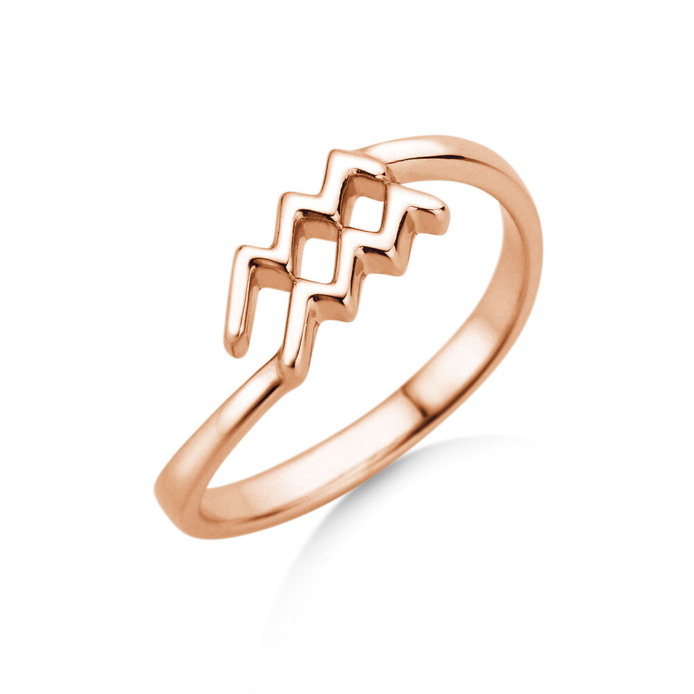 Ring Sternzeichen Wassermann in 18K Roségold