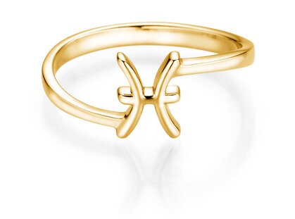 Ring Sternzeichen Fische in 18K Gelbgold
