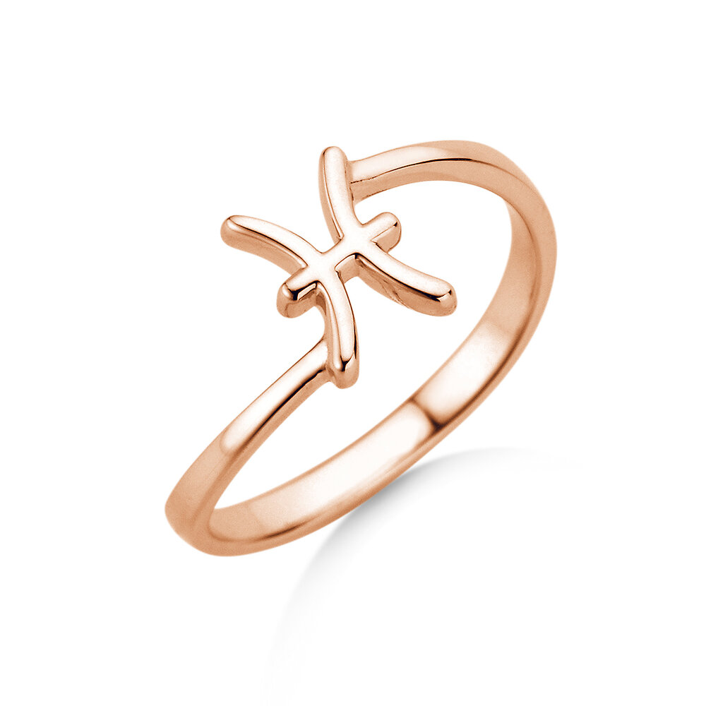 Ring Sternzeichen Fische in 18K Roségold