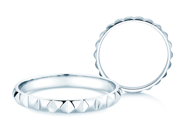 Verlobungsring Trinity in 14K Weißgold poliert